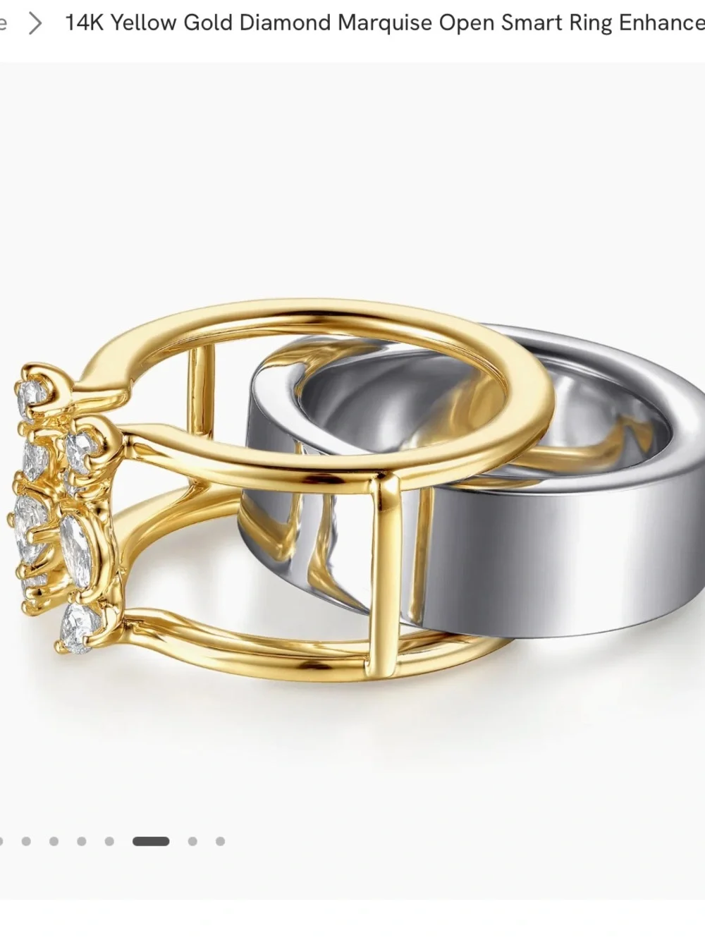 Gabriel & Co. 14K Yellow Gold Diamond Oura Ring Enhancer size 8